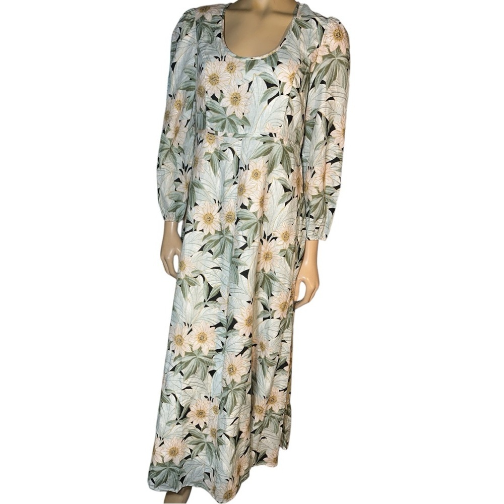 Tuckernuck Floral Long Sleeve Dress - Green and White - Picture 8 of 16